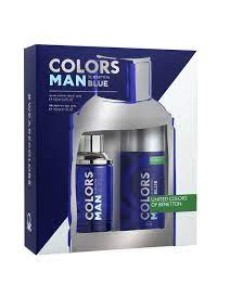 BENETTON COLORS BLUE FOR MEN (EDT 100ML +  DEO 150ML)